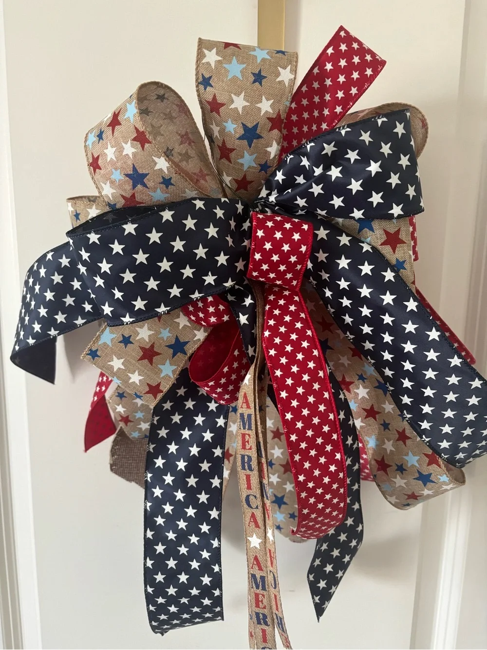 LAST CHANCE XL Patriotic Bow DIY Wreath Bow Accent 250th Birthday Final Sale
